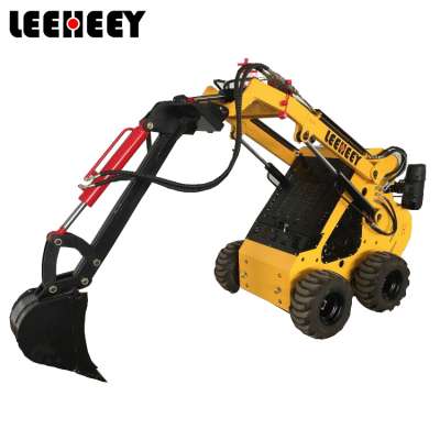 China Leeheey multifunctional mini crawler type skid steer loader for sale